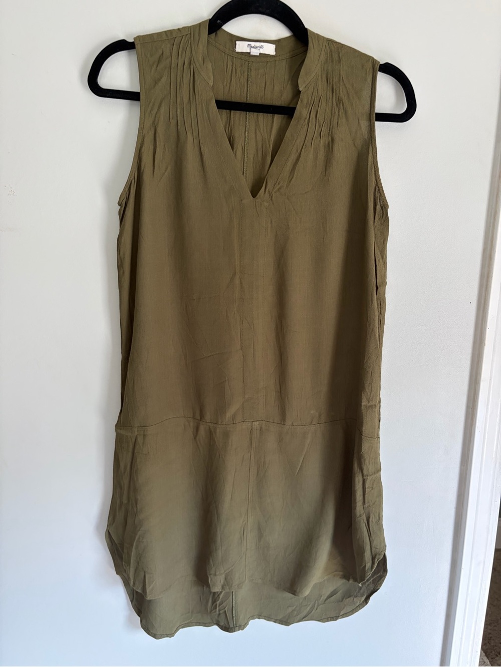 Madewell Olive lightweight Sleeveless V-Neck Tunic Dress XS